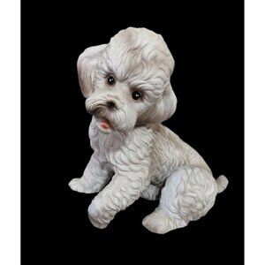 Vintage Nippon Royal crown Poodle  dog  Figurine White  7 in